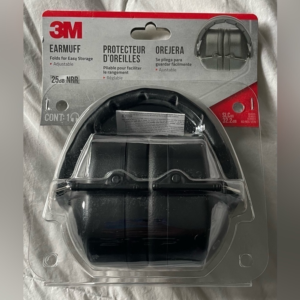 NWT - 3M Folding Earmuff Ear Protection - Black - Picture 2 of 3